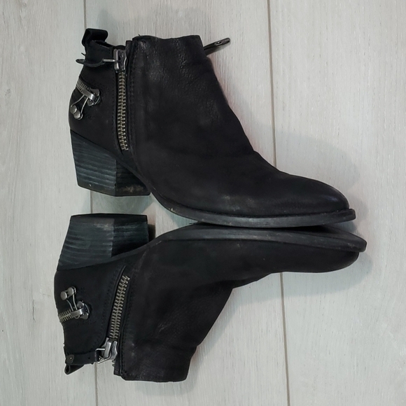 Dolce Vita Women Moto Leather Double Zip Heels Boots shoes sz 7.5 - Picture 9 of 14